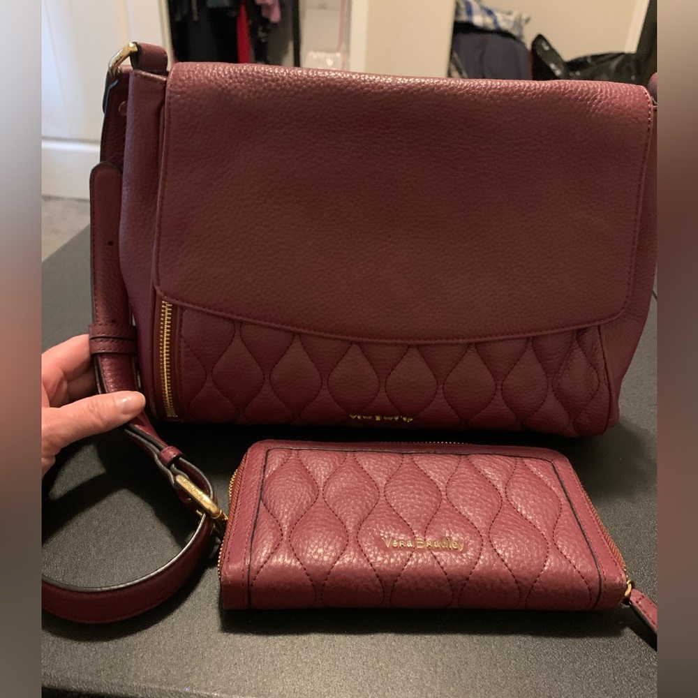 P-12 Vera Bradley Maroon Quilted Crossbody Carry Conceal Bag